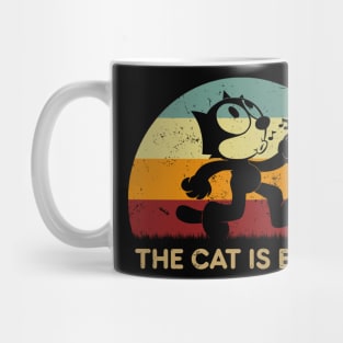 Retro Sunset - Felix The Cat Is Black Mug